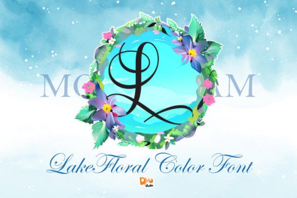 Lake Floral Monogram Font for Branding